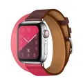 Bracelet cuir double tour pour Apple Watch 38 à 49 mm – Couleur du bracelet Rouge noir (2)