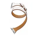 Bracelet cuir double tour pour Apple Watch 38 à 49 mm – Couleur du bracelet white