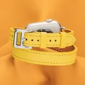 Bracelet cuir double tour pour Apple Watch 38 à 49 mm – Couleur du bracelet Yellow