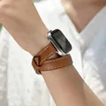 Bracelet cuir double tour pour Apple Watch 40 à 46 mm – 5