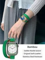 Bracelet cuir double tour pour Apple Watch 40 à 46 mm – Couleur du bracelet Bambo(New)