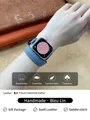 Bracelet cuir double tour pour Apple Watch 40 à 46 mm – Couleur du bracelet Bleu Lin