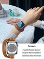 Bracelet cuir double tour pour Apple Watch 40 à 46 mm – Couleur du bracelet Brown(Hot)