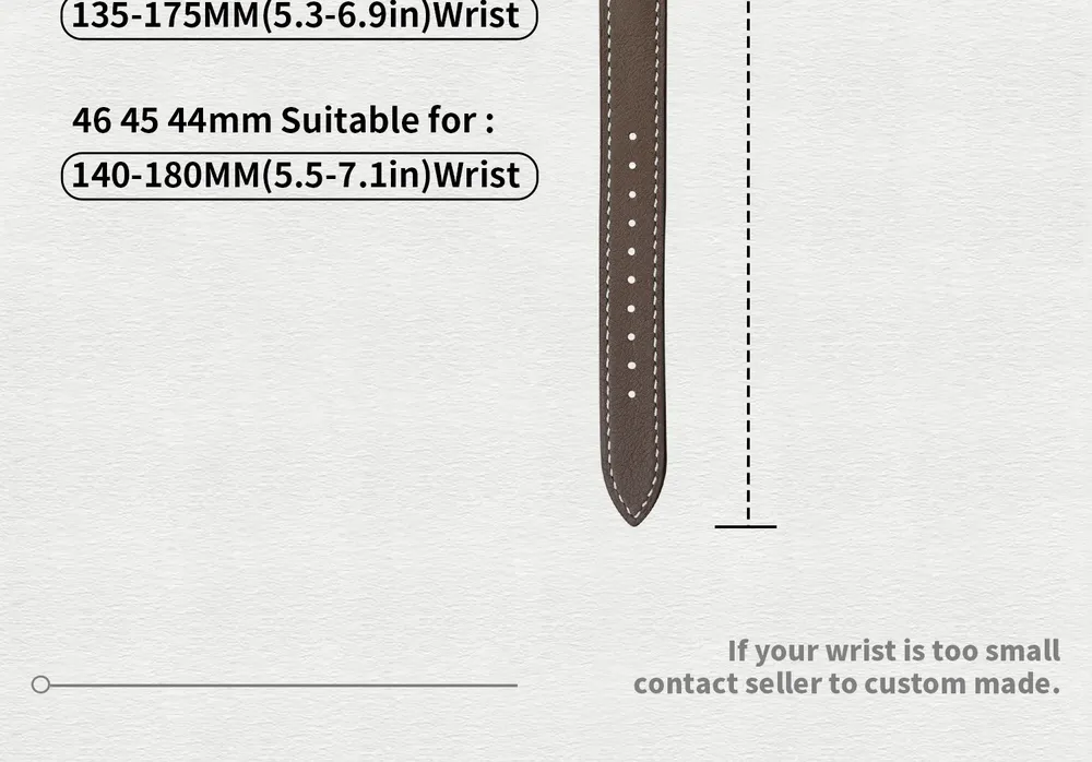 Bracelet cuir double tour pour Apple Watch 40 à 46 mm