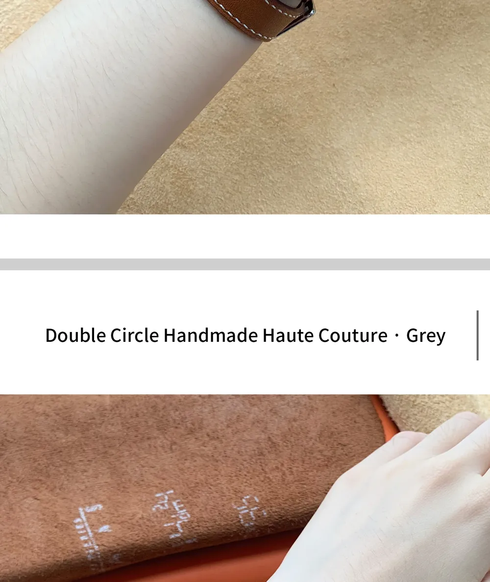 Bracelet cuir double tour pour Apple Watch 40 à 46 mm