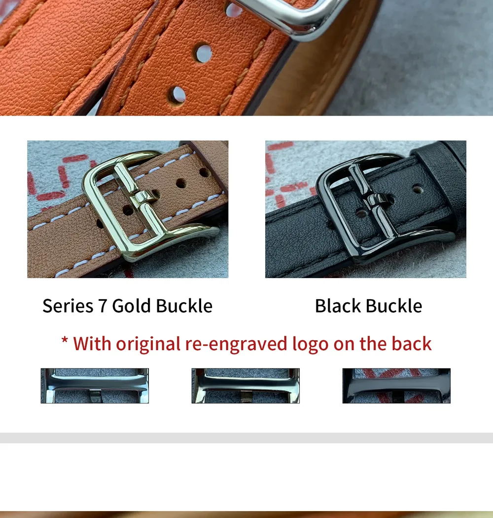 Bracelet cuir double tour pour Apple Watch 40 à 46 mm