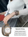 Bracelet cuir double tour pour Apple Watch 40 à 46 mm – Couleur du bracelet Epsom Grey