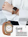 Bracelet cuir double tour pour Apple Watch 40 à 46 mm – Couleur du bracelet Gold(Great)