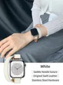 Bracelet cuir double tour pour Apple Watch 40 à 46 mm – Couleur du bracelet Off-white