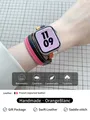 Bracelet cuir double tour pour Apple Watch 40 à 46 mm – Couleur du bracelet OrangeBlanc