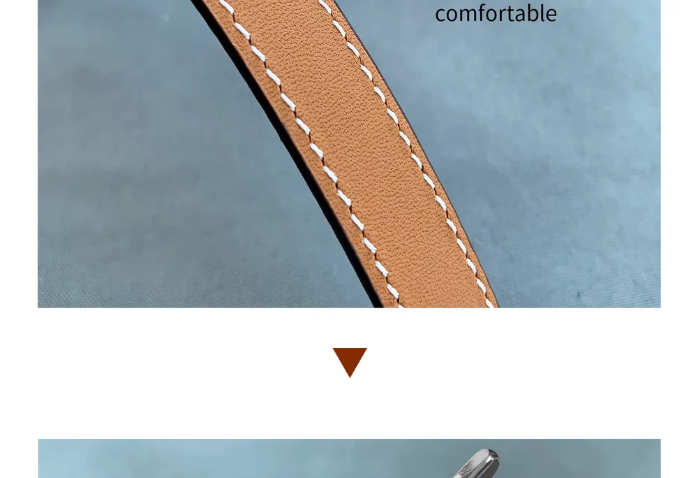 Bracelet cuir double tour pour Apple Watch 40 à 49 mm