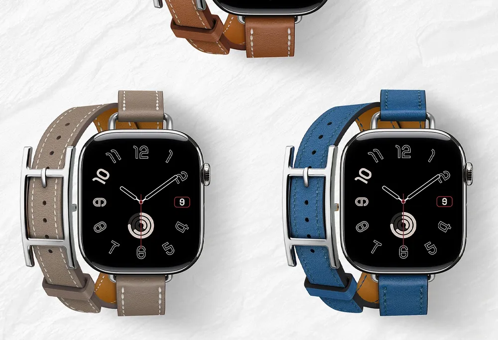 Bracelet cuir double tour pour Apple Watch 40 à 49 mm