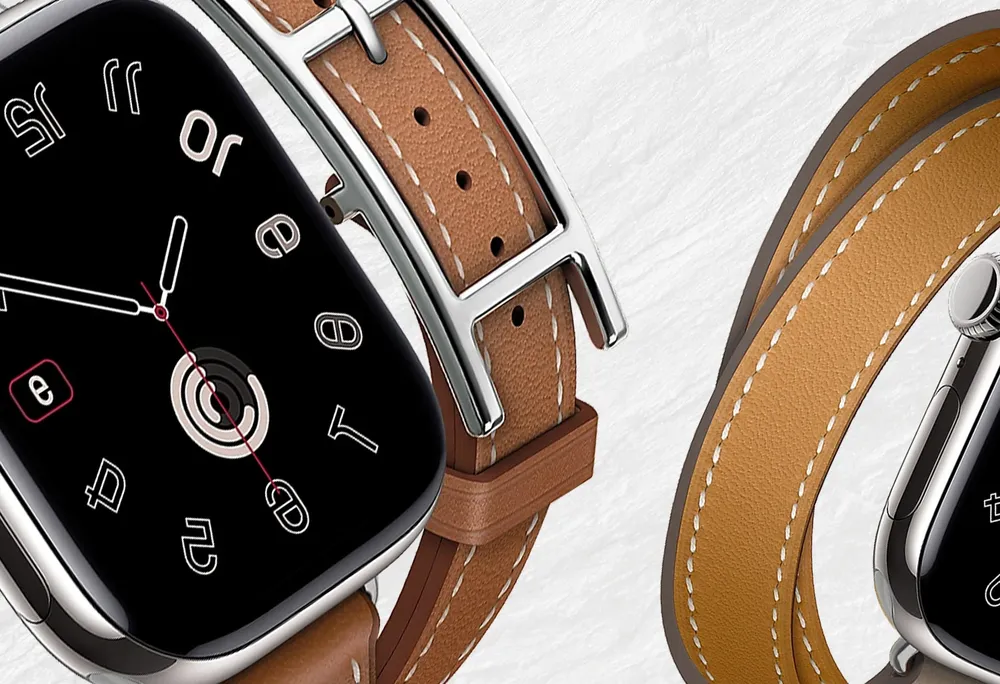 Bracelet cuir double tour pour Apple Watch 40 à 49 mm