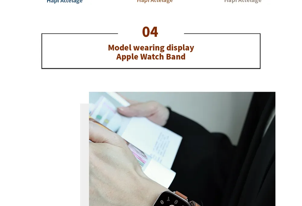 Bracelet cuir double tour pour Apple Watch 40 à 49 mm