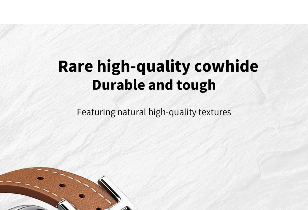 Bracelet cuir double tour pour Apple Watch 40 à 49 mm