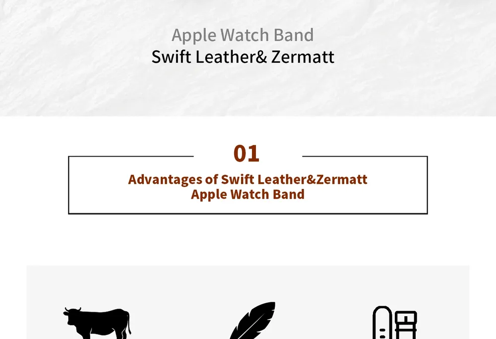 Bracelet cuir double tour pour Apple Watch 40 à 49 mm
