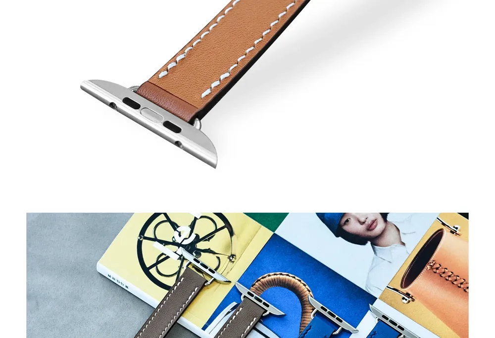 Bracelet cuir double tour pour Apple Watch 40 à 49 mm