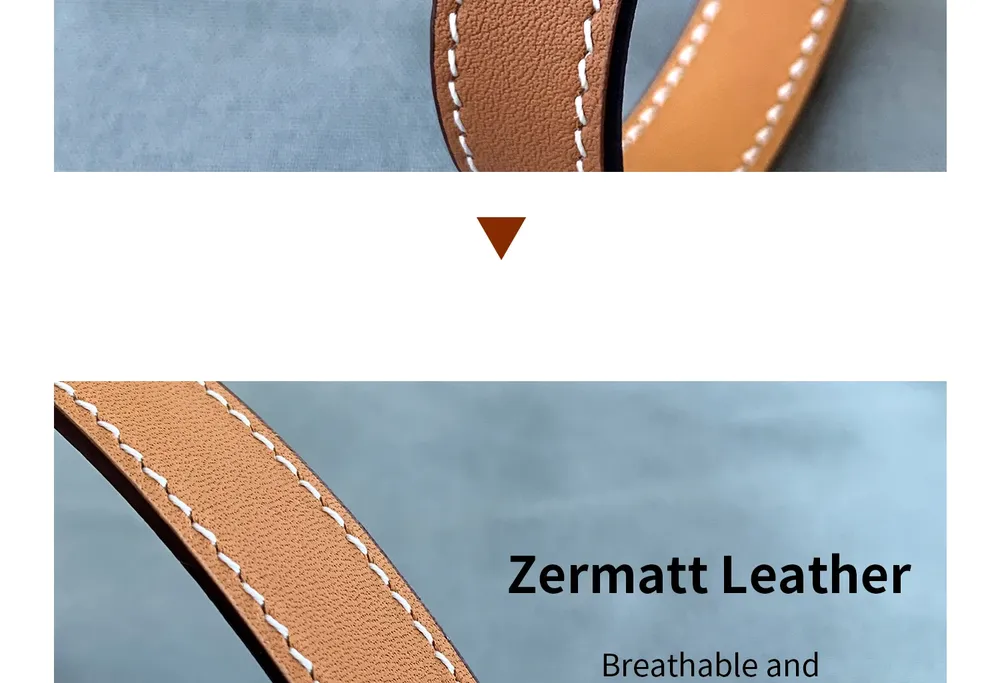 Bracelet cuir double tour pour Apple Watch 40 à 49 mm