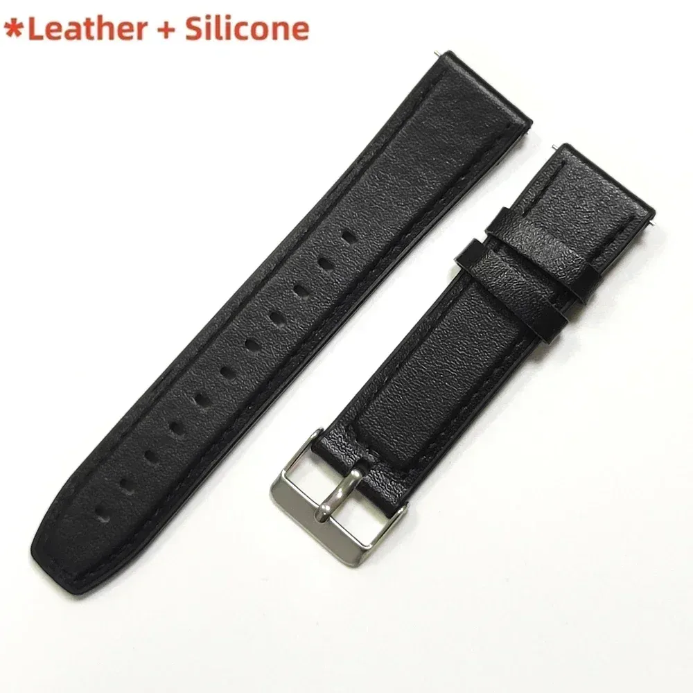Bracelet cuir et silicone 22 mm pour Huawei et Amazfit