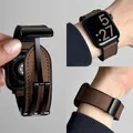 Bracelet cuir et silicone pour Apple Watch 38 à 49 mm – 1