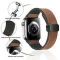 Bracelet cuir et silicone pour Apple Watch 38 à 49 mm – 6
