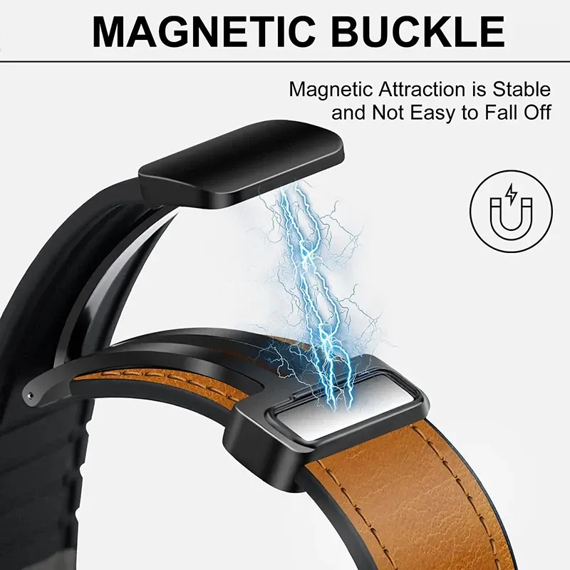 Bracelet cuir et silicone pour Apple Watch 38 à 49 mm