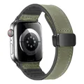 Bracelet cuir et silicone pour Apple Watch 38 à 49 mm – Couleur du bracelet Jasper