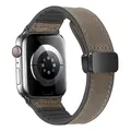 Bracelet cuir et silicone pour Apple Watch 38 à 49 mm – Couleur du bracelet Taupe