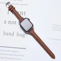 Bracelet cuir fin pour Apple Watch 38 à 49 mm – Couleur du bracelet Brown 02