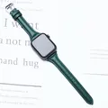 Bracelet cuir fin pour Apple Watch 38 à 49 mm – Couleur du bracelet Deep green 03