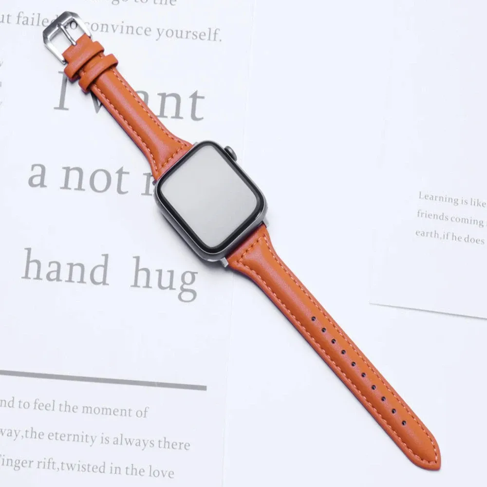Bracelet cuir fin pour Apple Watch 38 à 49 mm