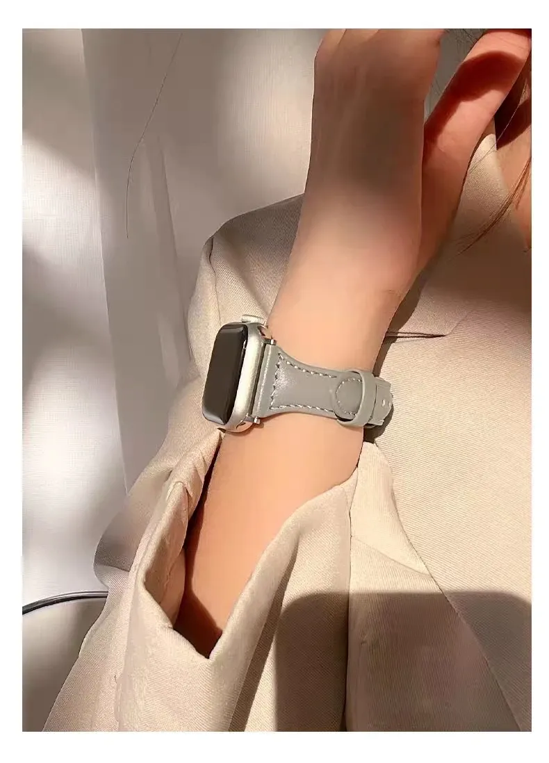 Bracelet cuir fin pour Apple Watch 38 à 49 mm