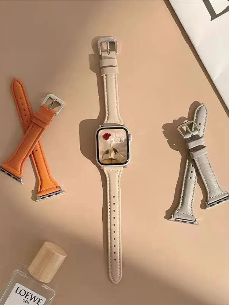 Bracelet cuir fin pour Apple Watch 38 à 49 mm