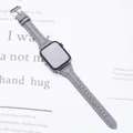 Bracelet cuir fin pour Apple Watch 38 à 49 mm – Couleur du bracelet gray 04