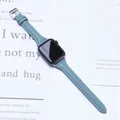Bracelet cuir fin pour Apple Watch 38 à 49 mm – Couleur du bracelet light blue 11