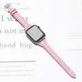 Bracelet cuir fin pour Apple Watch 38 à 49 mm – Couleur du bracelet pink 09