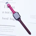 Bracelet cuir fin pour Apple Watch 38 à 49 mm – Couleur du bracelet wine barbie 14