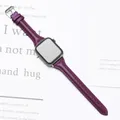Bracelet cuir fin pour Apple Watch 38 à 49 mm – Couleur du bracelet wine red 06