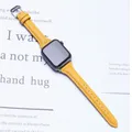 Bracelet cuir fin pour Apple Watch 38 à 49 mm – Couleur du bracelet yellow 17