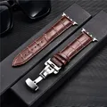 Bracelet cuir gaufré affaires pour Apple Watch 38 à 45 mm – 1
