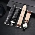 Bracelet cuir gaufré affaires pour Apple Watch 38 à 45 mm – 3