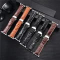 Bracelet cuir gaufré affaires pour Apple Watch 38 à 45 mm – 4