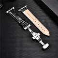 Bracelet cuir gaufré affaires pour Apple Watch 38 à 45 mm – 6