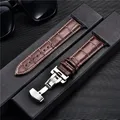 Bracelet cuir gaufré affaires pour Apple Watch 38 à 45 mm – Couleur du bracelet Dark brown-W-Black