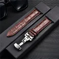 Bracelet cuir gaufré affaires pour Apple Watch 38 à 45 mm – Couleur du bracelet Dark brown-Black