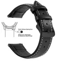 Bracelet cuir grainé 18 à 22 mm dégagement rapide – Band Color Black White Black
