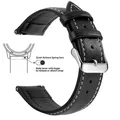 Bracelet cuir grainé 18 à 22 mm dégagement rapide – Band Color Black White Silver