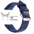 Bracelet cuir grainé 18 à 22 mm dégagement rapide – Band Color Blue Silver