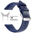 Bracelet cuir grainé 18 à 22 mm dégagement rapide – Band Color Blue White Silver