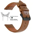 Bracelet cuir grainé 18 à 22 mm dégagement rapide – Band Color Brown Black
